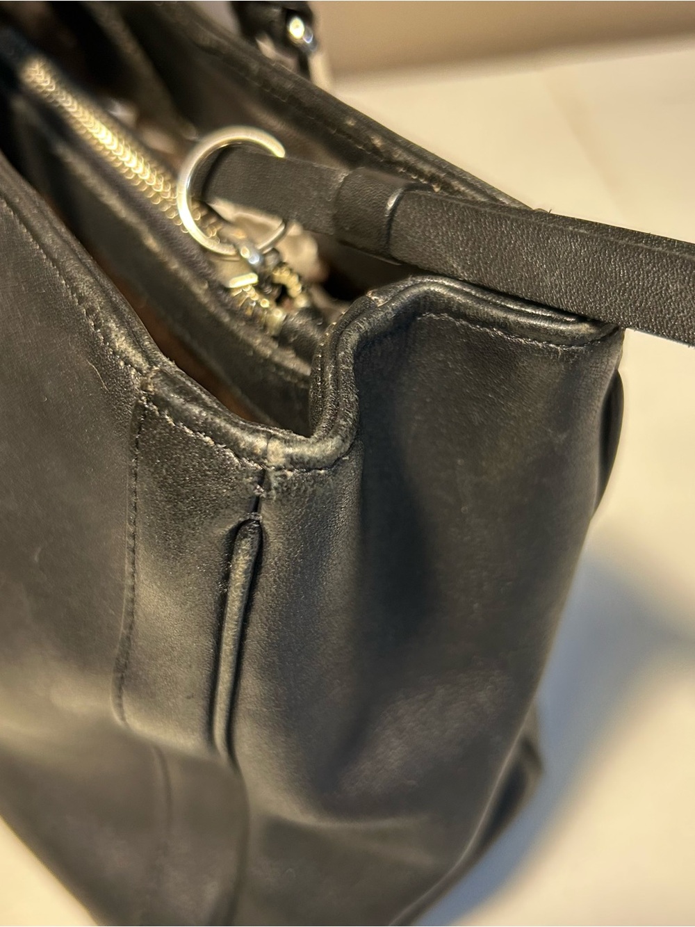 Coach Vintage Black Leather Bonnie Legacy Satchel Double top handle bag 9419 - Picture 5 of 16